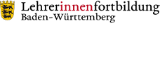 Link zum Lehrerfortbildungsserver Baden-Württemberg; Logo: auf der linken Seite das kleine Landeswappen von Baden-Württemberg; auf der rechten Seite: auf zwei Zeilen verteilter Schriftzug Lehrerinnenfortbildung Baden-Württemberg; „innen“ ist in roter Schrift, der Rest in schwarzer Schrift