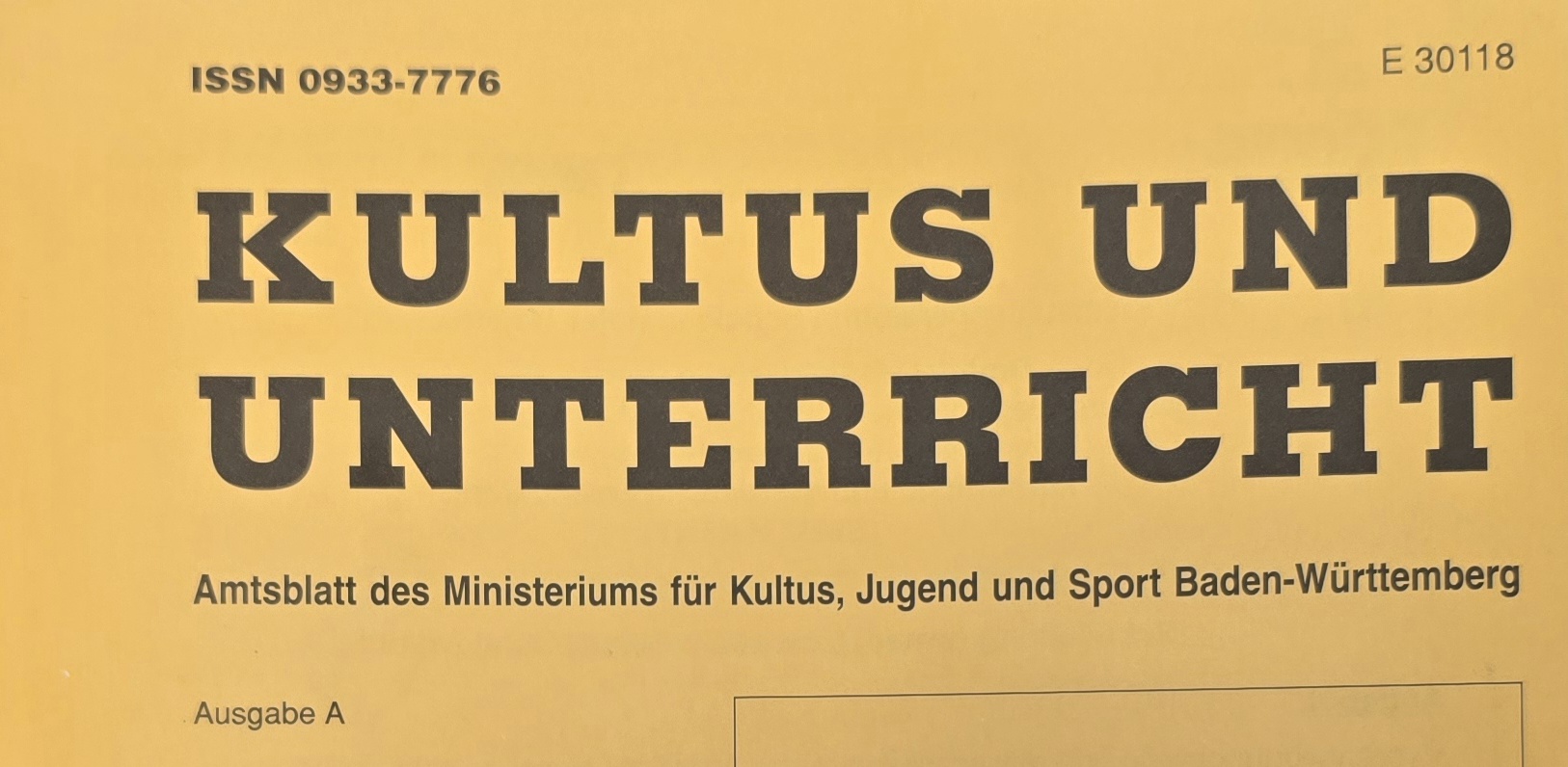 Amtsblatt Kultus und Unterricht